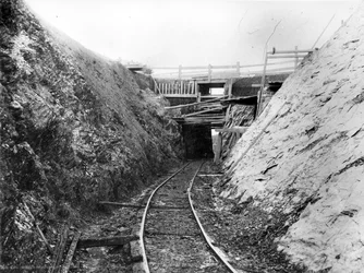 Costruzione della ferrovia Lynton e Barnstaple, c.1897